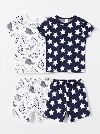 لون أزرق متوسط مطبوع