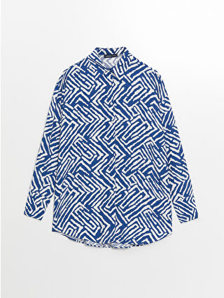 لون أزرق باهت مطبوع