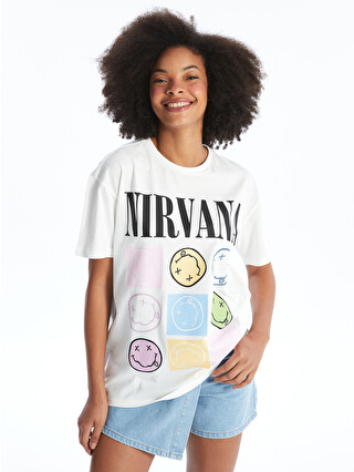XSIDE Crew Neck Nirvana Printed Women's T-shirt - S4MS02Z8-R9J