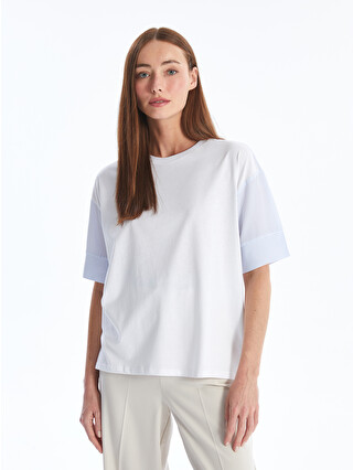 LCWAIKIKI Basic Crew Neck Striped Short Sleeve Women's T-shirt