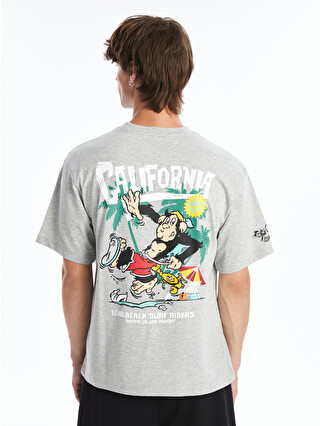 XSIDE Crew Neck Short Sleeve Nostalgic Monkey Printed Jersey Men's