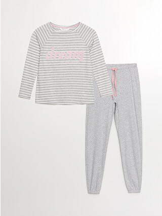 Grey Melange Printed