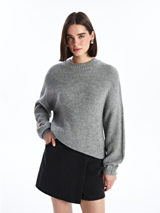 XSIDE Crew Neck Plain Long Sleeve Women's Knitwear Sweater