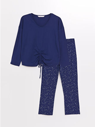 Açık Lacivert Baskılı