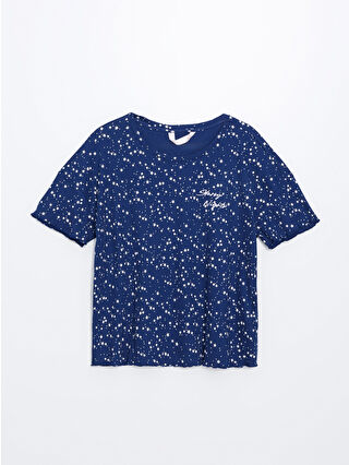 Açık Lacivert Baskılı