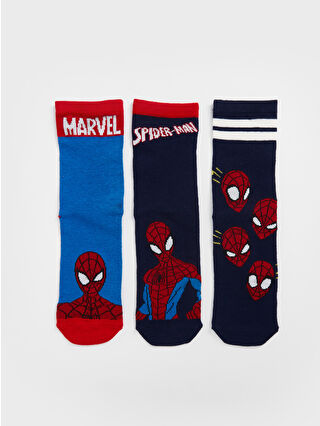 LC Waikiki Karışık Spiderman Desenli Erkek Çocuk Soket Çorap 3'lü