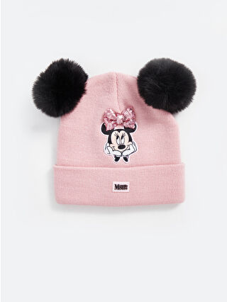 LC Waikiki Pembe Minnie Mouse Nakışlı Kız Çocuk Bere