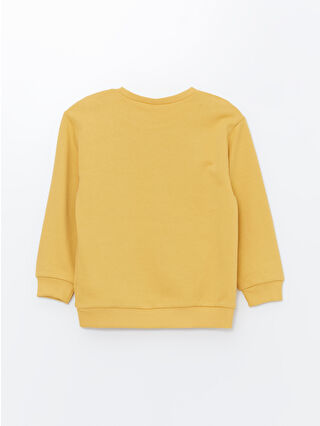 LCW Kids Sarı Bisiklet Yaka Uzun Kollu Baskılı Erkek Çocuk