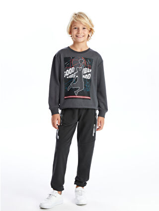 LCW Kids Antrasit Bisiklet Yaka Erkek Çocuk Sweatshirt - W48360Z4