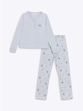 Grey Melange Printed