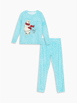 Light Turquoise Printed