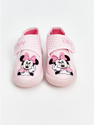 LC Waikiki Pembe Minnie Mouse Baskılı Kız Çocuk Ev Ayakkabısı