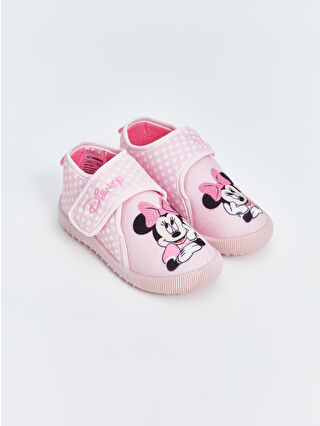 LC Waikiki Pembe Minnie Mouse Baskılı Kız Bebek Panduf