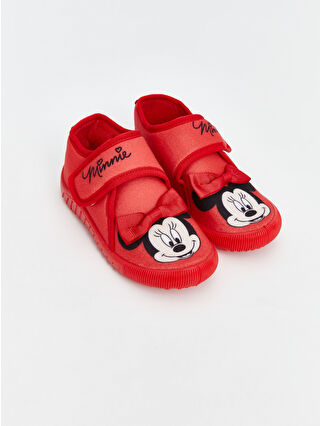 LC Waikiki Kırmızı Minnie Mouse Baskılı Kız Bebek Panduf