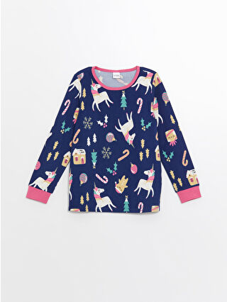 Açık Lacivert Baskılı