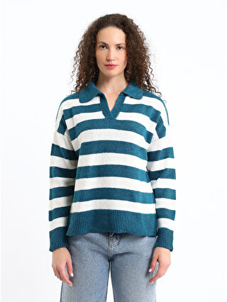 Dark Petrol Striped
