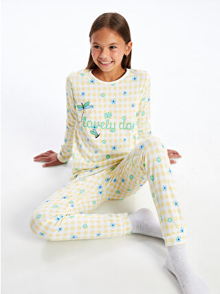 Açık Sarı Baskılı