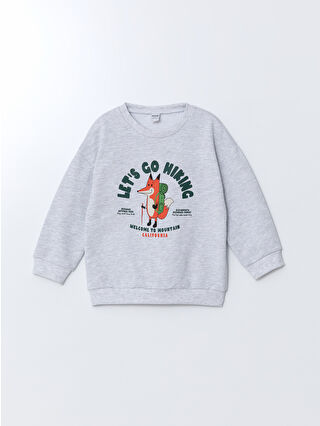 LC Waikiki Beyaz Kalın Baskılı Erkek Bebek Sweatshirt