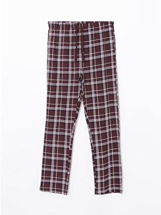 LC Waikiki Bordo Standart Kalıp Ekose Erkek Pijama Alt