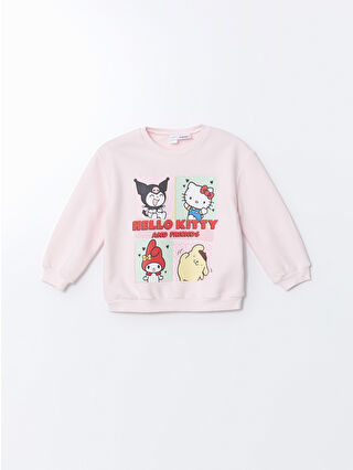 LC Waikiki Pembe Bisiklet Yaka Hello Kitty Baskılı Kız Çocuk Sweatshirt