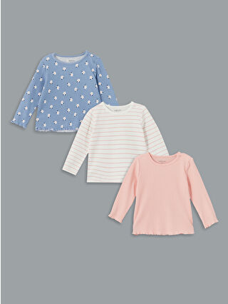 Açık Mavi Baskılı