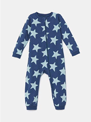 Açık Lacivert Baskılı