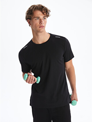 空っち XSIDE ACTIVE Siyah Bisiklet Yaka Kısa Kollu Erkek Spor Tişört