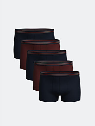 LC Waikiki Bordo Standart Kalıp Pamuklu Esnek Erkek Boxer 5'li