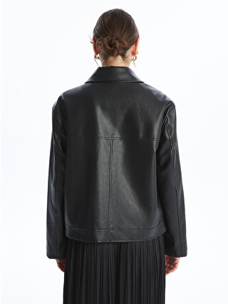 LCWAIKIKI Classic Collared Neck Women's Faux Leather Jacket