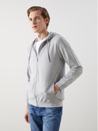 LCWAIKIKI Basic Hooded Long Sleeve Men's Zip-up Sweatshirt