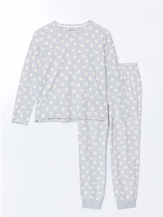 Grey Melange Printed