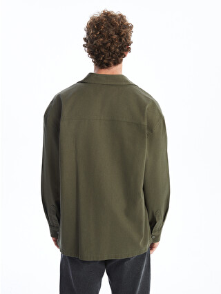 XSIDE Relaxed Fit Twill Men's Shirt Jacket - S51860Z8-SEM | LC Waikiki