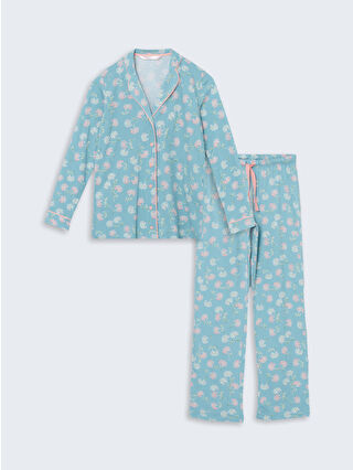 Dull Blue Printed