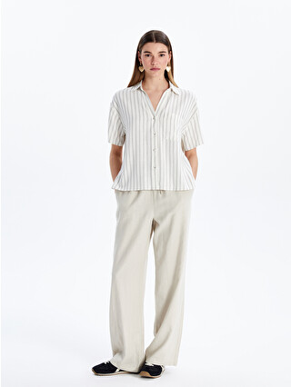 XSIDE Women's Elastic Waist Linen Blend Trousers - S53028Z8-Z4B