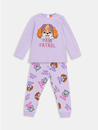 LC Waikiki Lila Bisiklet Yaka Paw Patrol Baskılı Kız Bebek Pijama Takım