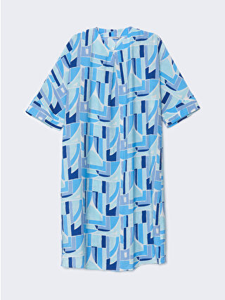Aqua Blue Printed