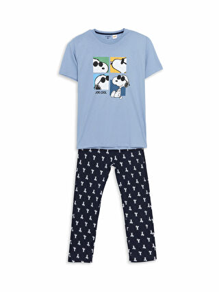 لون كحلي ساطع مطبوع