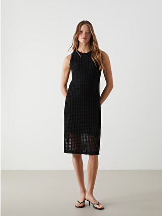 LCWAIKIKI Classic Crew Neck Hole-knitted Knitwear Dress - S55832Z8