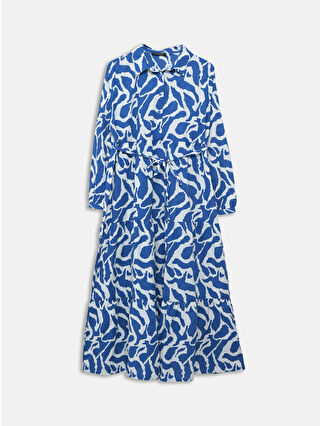 لون أزرق باهت مطبوع