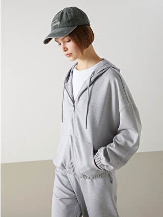 XSIDE ACTIVE Hooded Oversize Women's Zipper Sweatshirt - S57090Z8