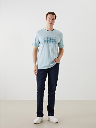 LCWAIKIKI Classic Crew Neck Short Sleeve Printed Combed Cotton