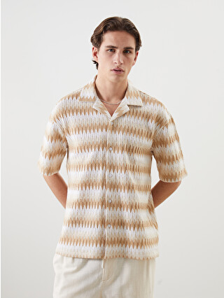 XSIDE Regular Fit Embroidered Men's Shirt - S57779Z8-LE8 - LC Waikiki