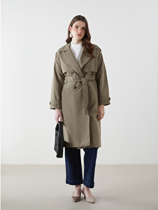 LCW Vision Ceket Yaka Oversize Kadın Trençkot - S57966Z8-L6S | LC