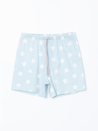 Açık Mavi Baskılı