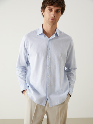 SOUTHBLUE Regular Fit Long Sleeve Linen Blend Men's Shirt