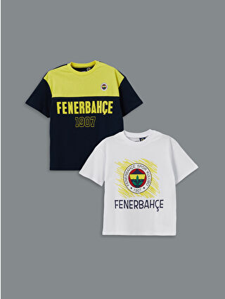 LC Waikiki Sarı Fenerbahçe Baskılı Erkek Çocuk Tişört 2'li