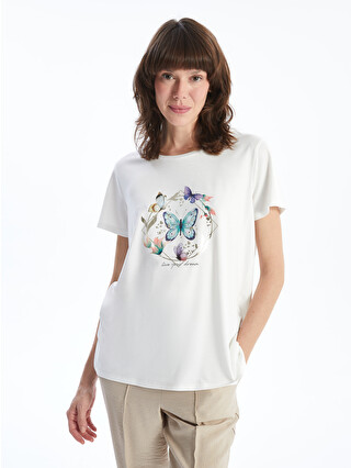 LCWAIKIKI Classic Crew Neck Printed Jersey Women's T-shirt