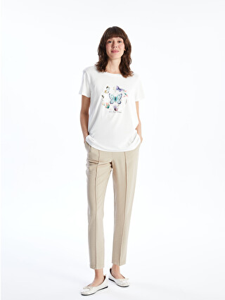 LCWAIKIKI Classic Crew Neck Printed Jersey Women's T-Shirt