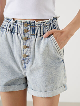 LCW Jeans Женские джинсовые шорты с эластичным поясом - S5AJ00Z8