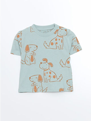 Açık Mavi Baskılı